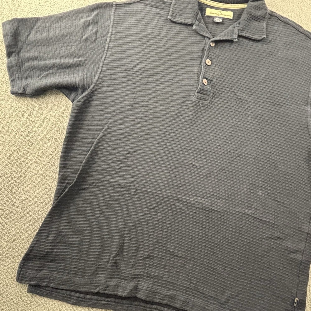 Tommy Bahama Polo Shirt Adult Large Black Short Sleeve Silk Blend Casual Men's - Picture 7 of 14
